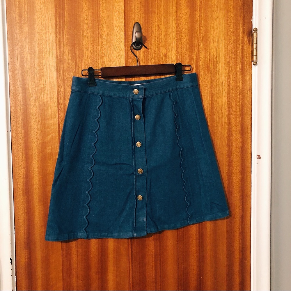 Jean Button Up Skirt